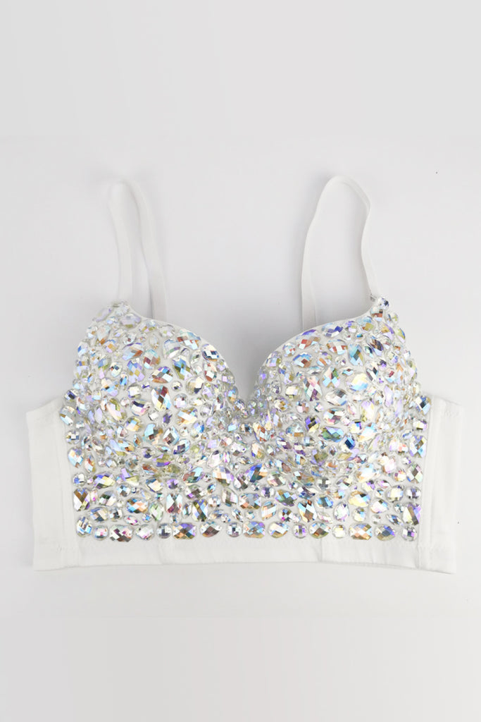 Adjustable Strap Rhinestone Bustier - Belle Donne Clothing & Accessories