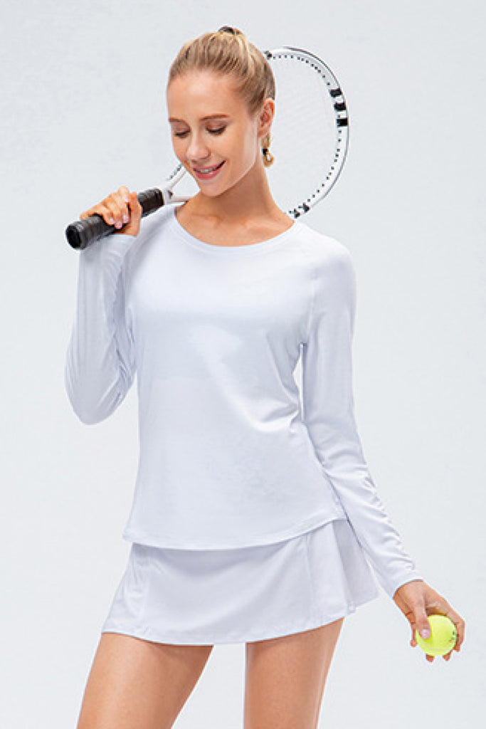 Raglan Sleeve Round Neck Athletic Top - Belle Donne Clothing & Accessories