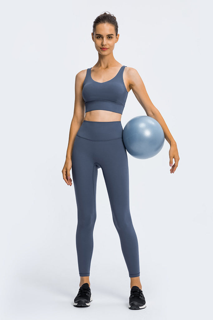 High Rise Ankle Length Yoga Leggings - Belle Donne Clothing & Accessories