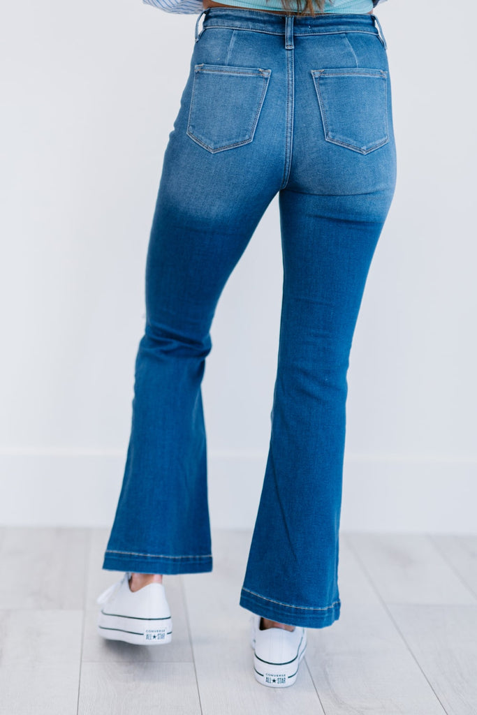 Kancan Denim Skies Full Size Run Flare Jeans - Belle Donne Clothing & Accessories