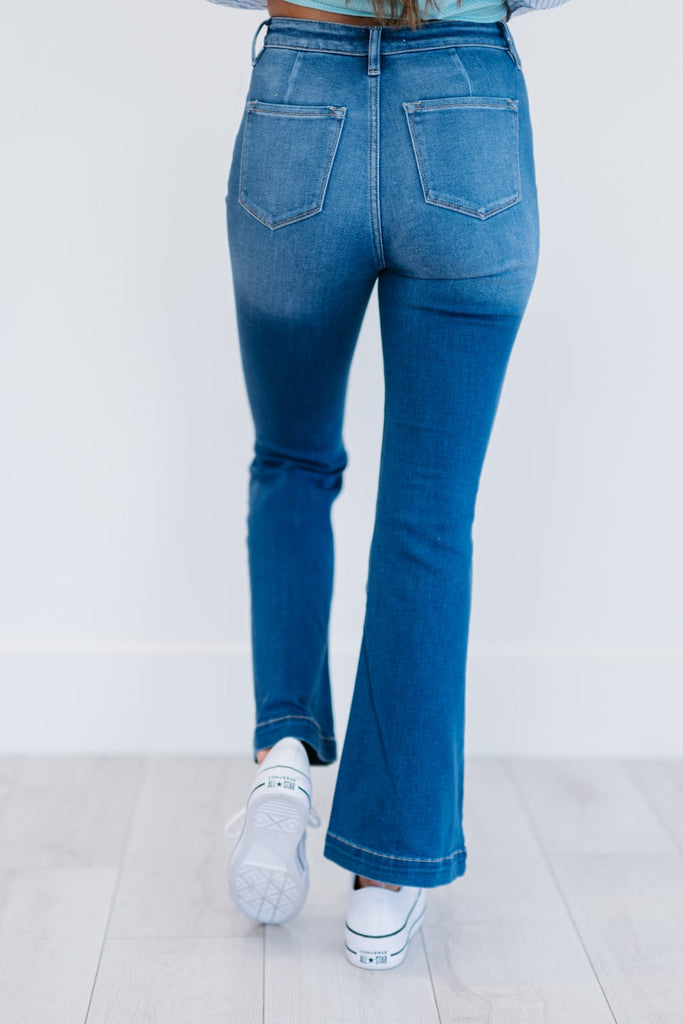 Kancan Denim Skies Full Size Run Flare Jeans - Belle Donne Clothing & Accessories