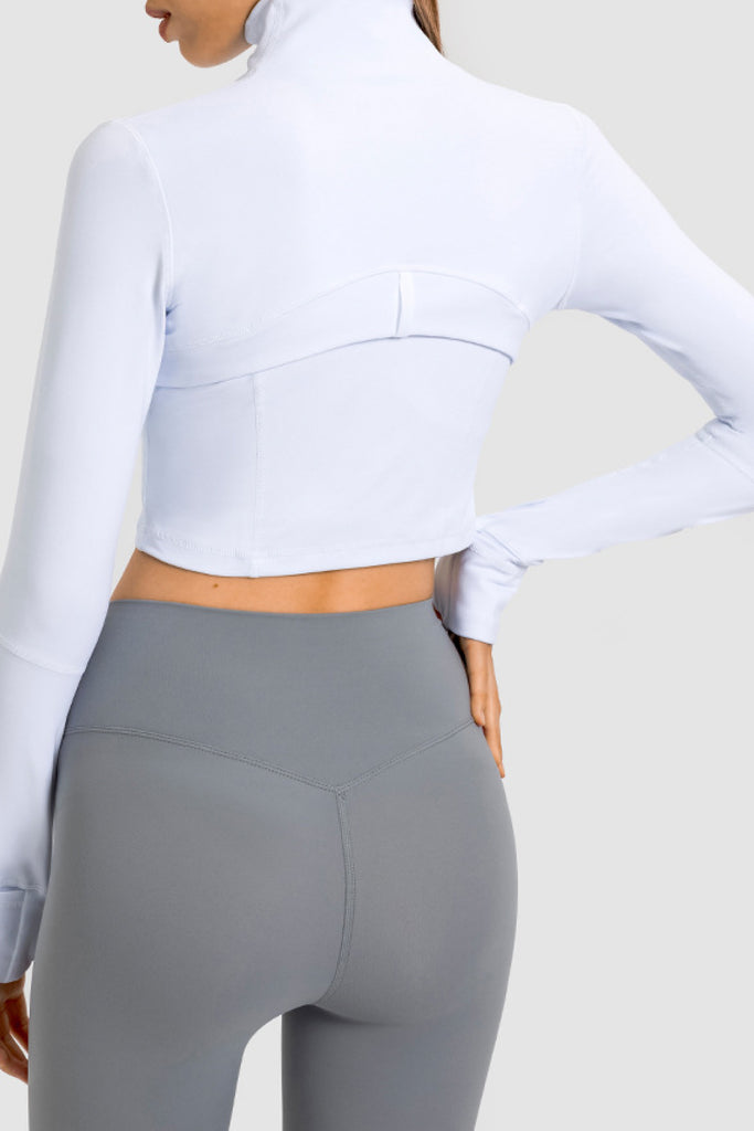 Zip Front Cropped Sports Jacket - Belle Donne Clothing & Accessories