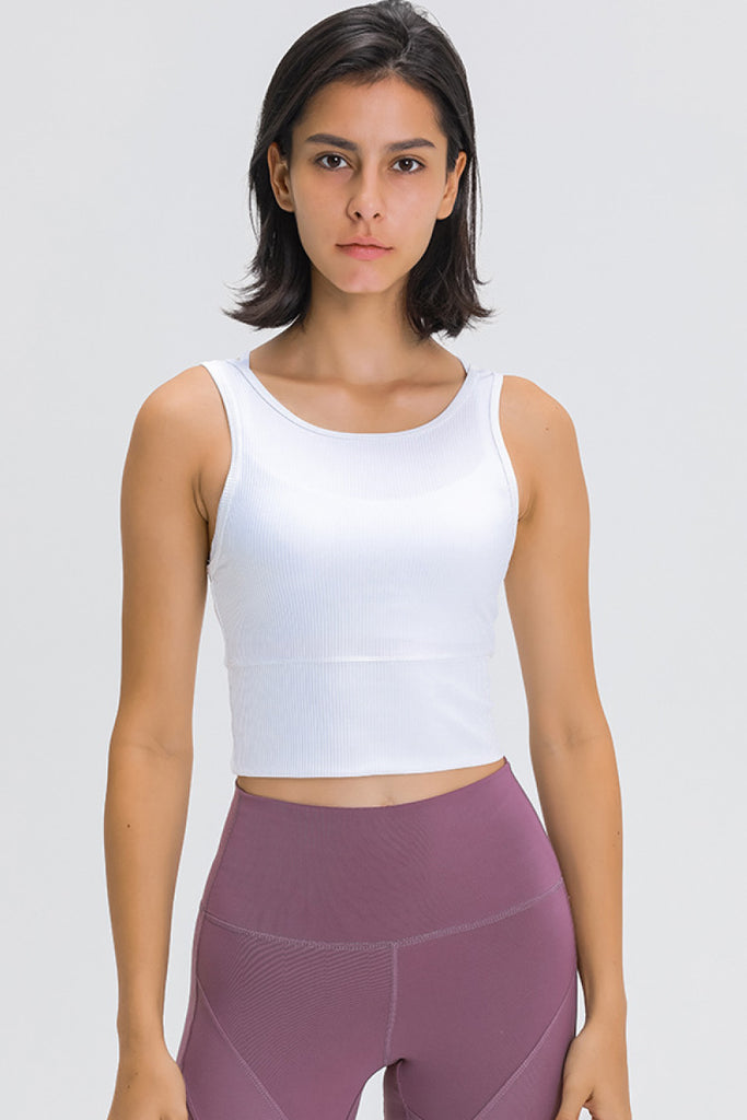 Ribbed Multiway Active Crop - Belle Donne Clothing & Accessories