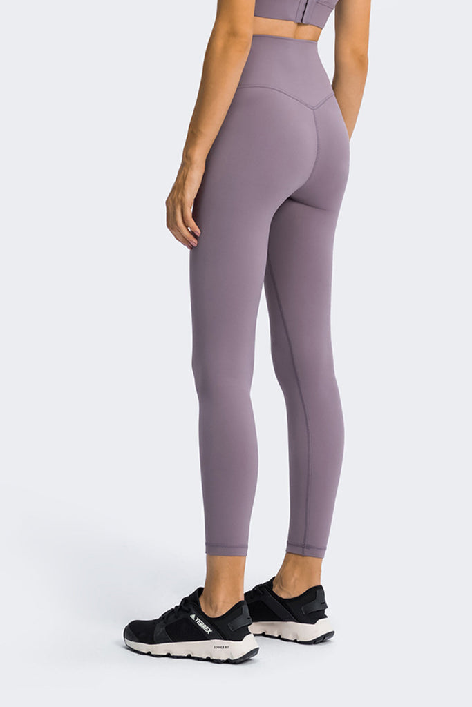 High Rise Ankle Length Yoga Leggings - Belle Donne Clothing & Accessories