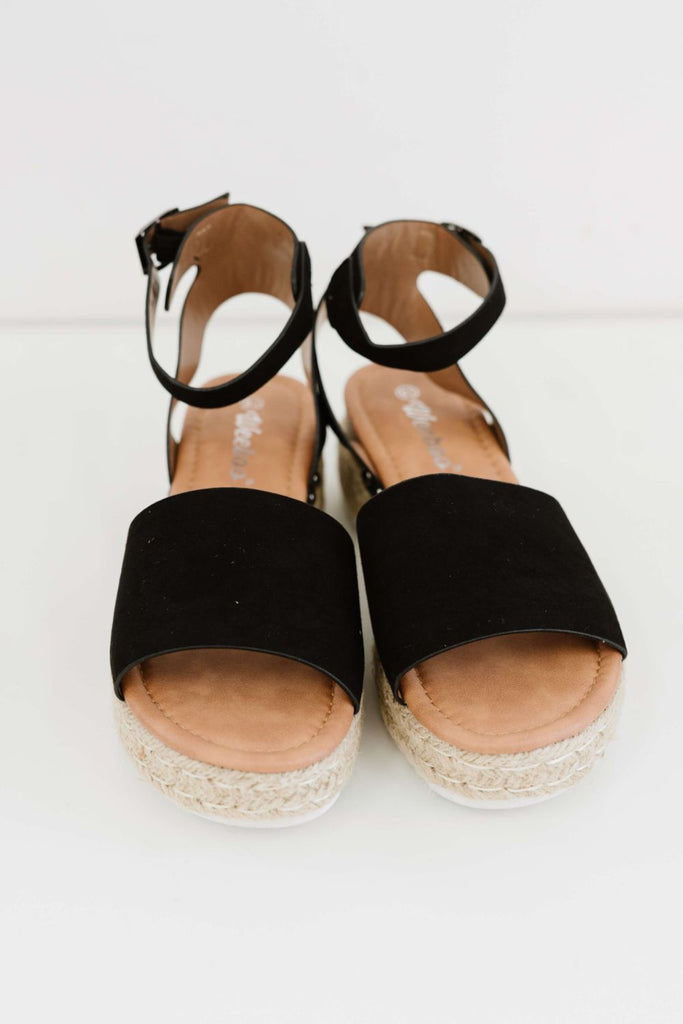 WeeBoo Every Step Espadrille Platform Sandal in Black - Belle Donne Clothing & Accessories