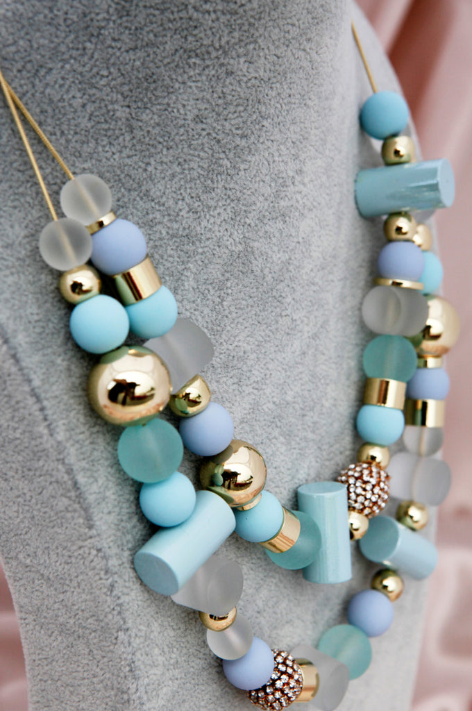 Double-Layered Beaded Necklace - Belle Donne Clothing & Accessories