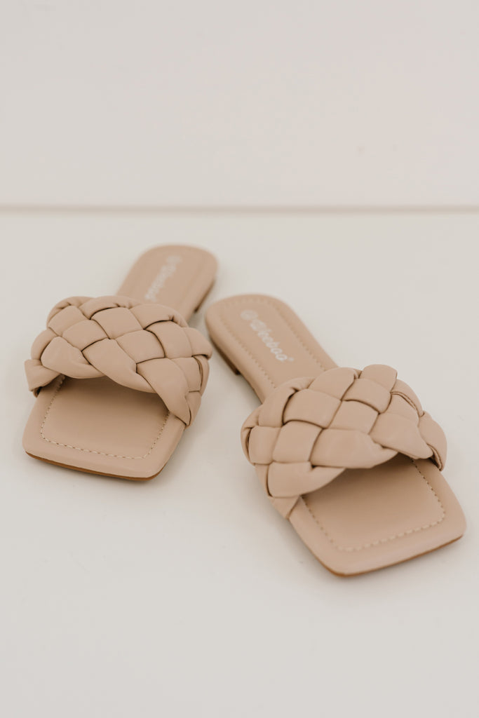 Weeboo Cakewalk Woven Square Toe Slides - Belle Donne Clothing & Accessories