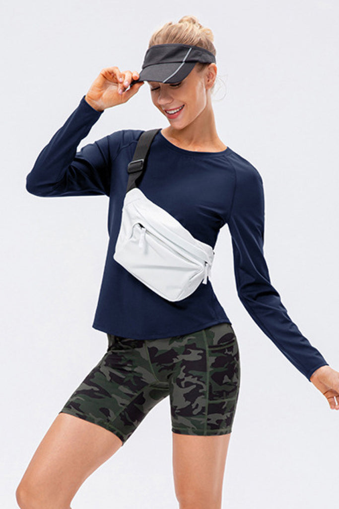 Raglan Sleeve Round Neck Athletic Top - Belle Donne Clothing & Accessories