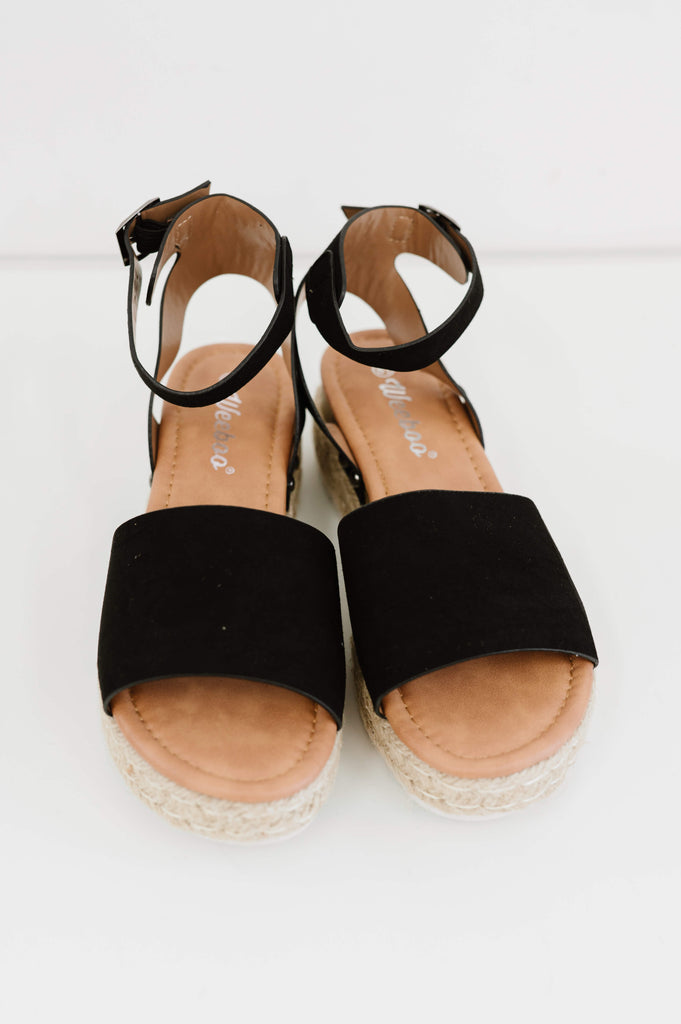 WeeBoo Every Step Espadrille Platform Sandal in Black - Belle Donne Clothing & Accessories