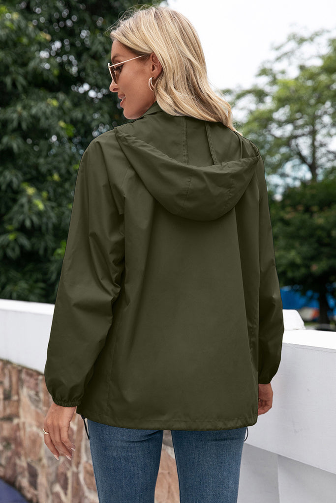 Zip Up Wind Hooded Jacket - Belle Donne Clothing & Accessories