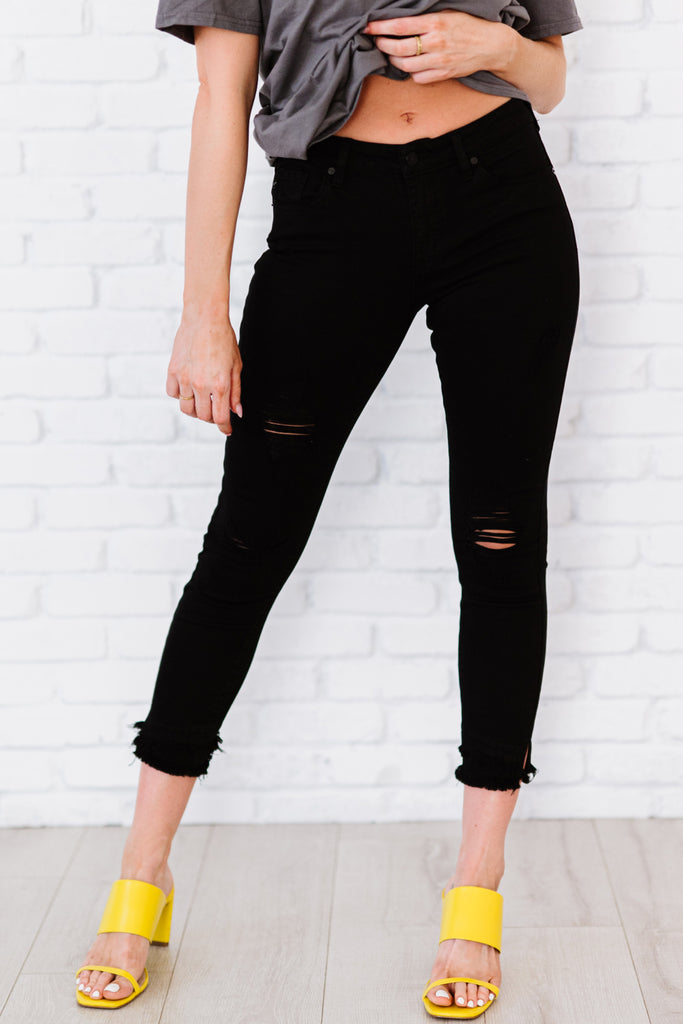 Kancan Stepping Stone Full Size Run Double Fray Skinny Jeans - Belle Donne Clothing & Accessories