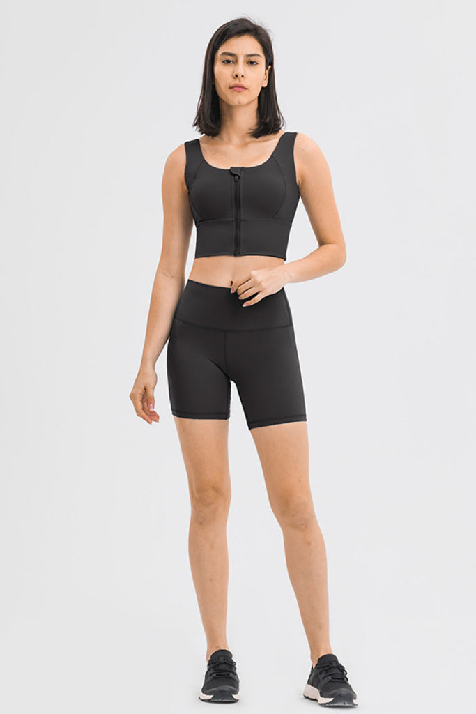 Zipper Front Sport Tank Top - Belle Donne Clothing & Accessories