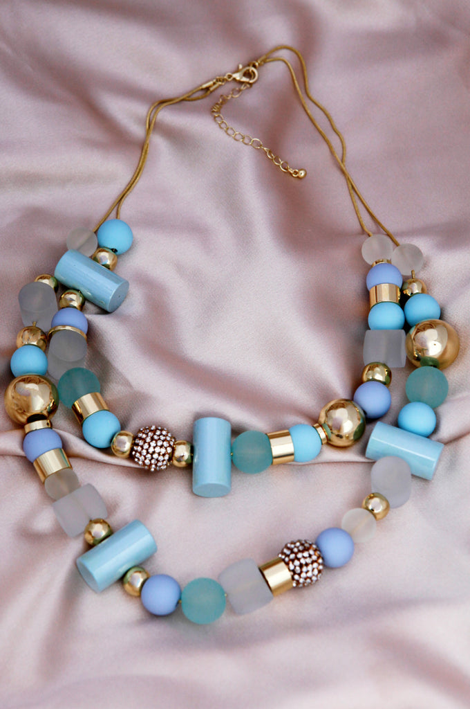 Double-Layered Beaded Necklace - Belle Donne Clothing & Accessories