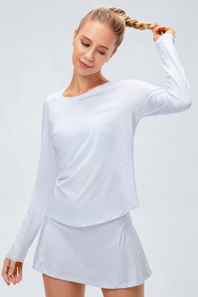 Raglan Sleeve Round Neck Athletic Top - Belle Donne Clothing & Accessories