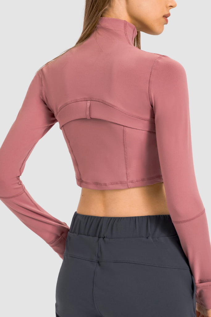 Zip Front Cropped Sports Jacket - Belle Donne Clothing & Accessories