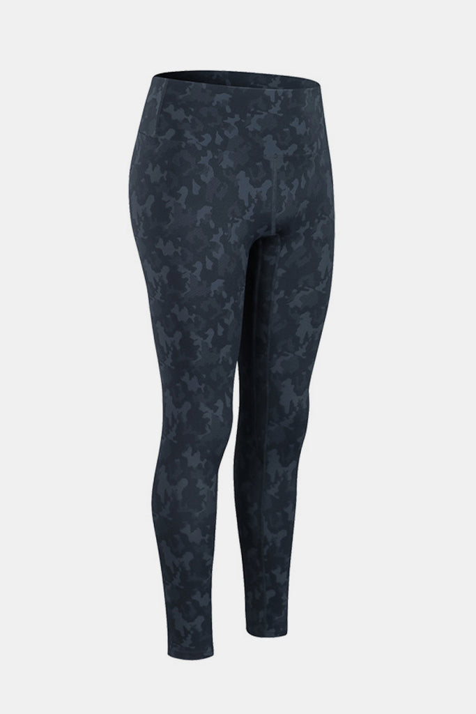 Camouflage Print Elastic Waistband Yoga Leggings - Belle Donne Clothing & Accessories