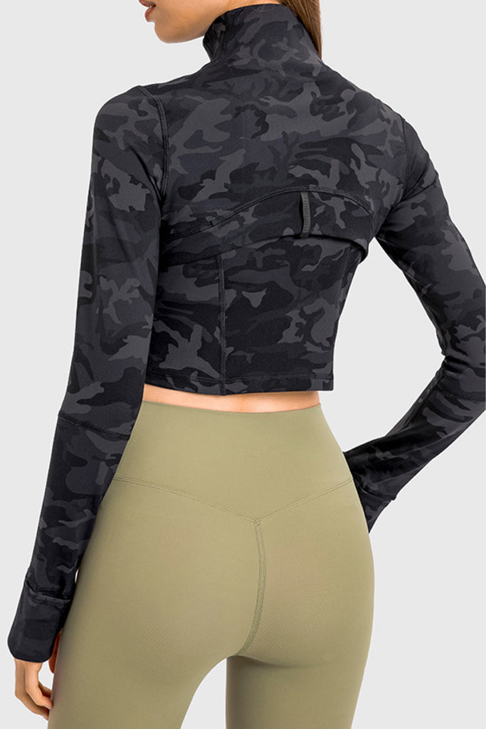 Zip Front Cropped Sports Jacket - Belle Donne Clothing & Accessories