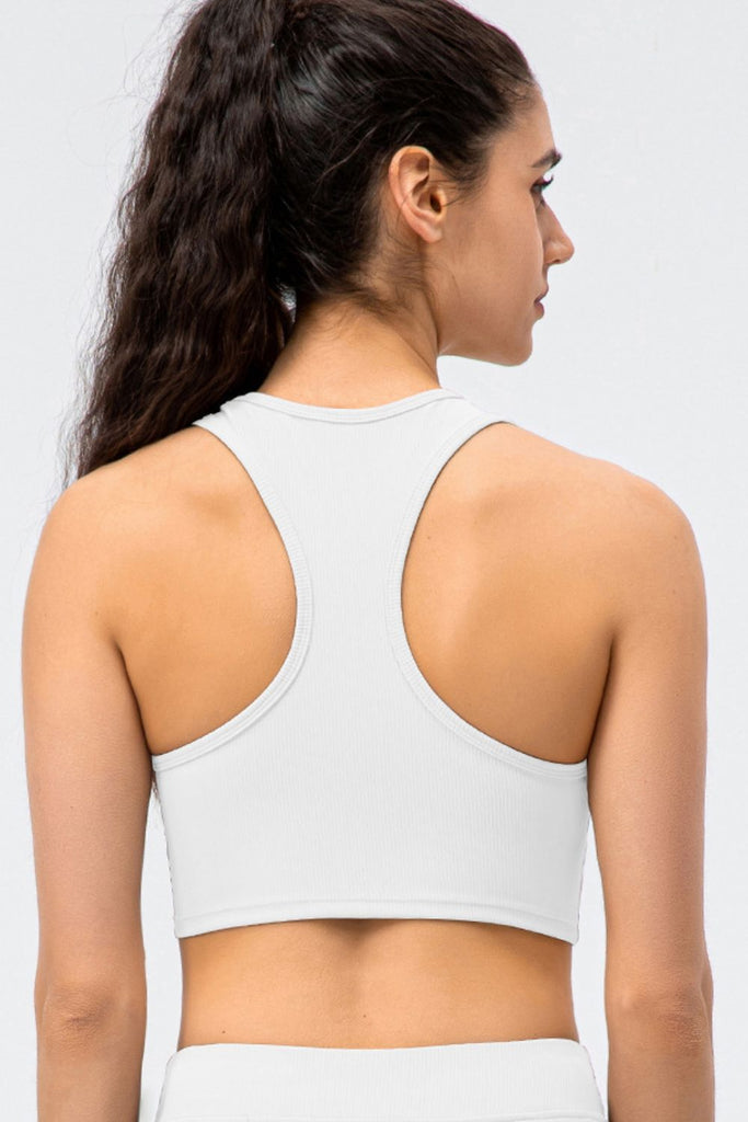 Ribbed Cropped Yoga Racerback Tank Top - Belle Donne Clothing & Accessories