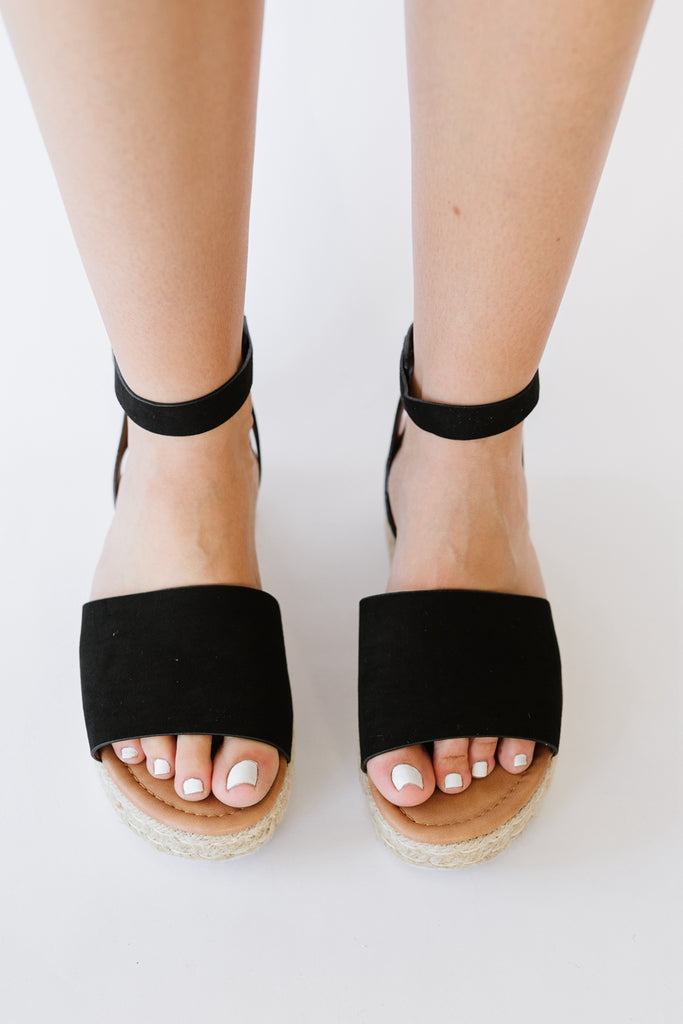 WeeBoo Every Step Espadrille Platform Sandal in Black - Belle Donne Clothing & Accessories