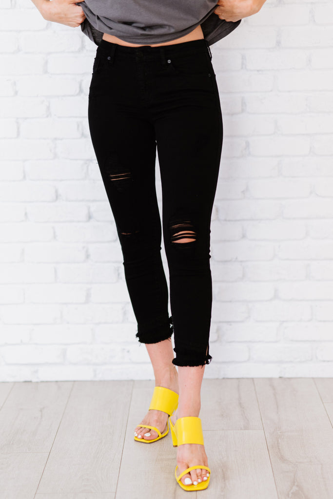 Kancan Stepping Stone Full Size Run Double Fray Skinny Jeans - Belle Donne Clothing & Accessories