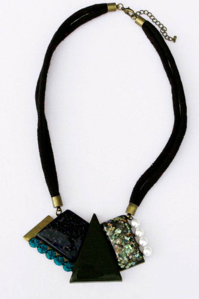 Geometric Stones Necklace - Belle Donne Clothing & Accessories