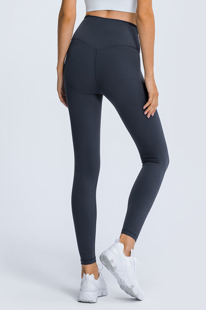 High Rise Ankle Length Yoga Leggings - Belle Donne Clothing & Accessories