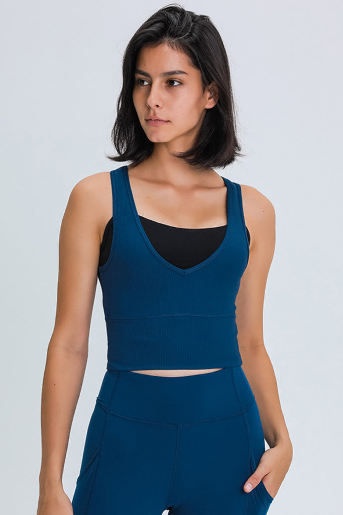 Ribbed Multiway Active Crop - Belle Donne Clothing & Accessories