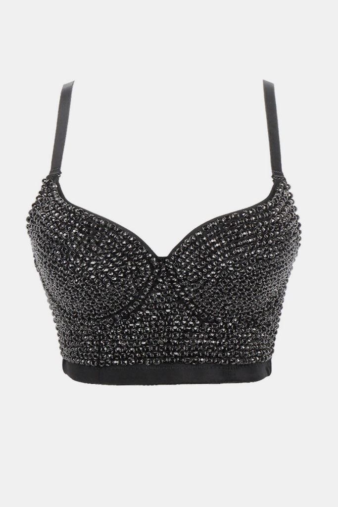 All-Over Rhinestone Bustier - Belle Donne Clothing & Accessories