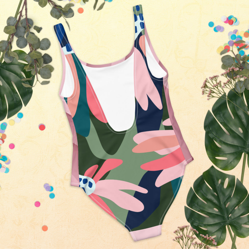 One-Piece Pink Print Swimsuit - Belle Donne Clothing & Accessories