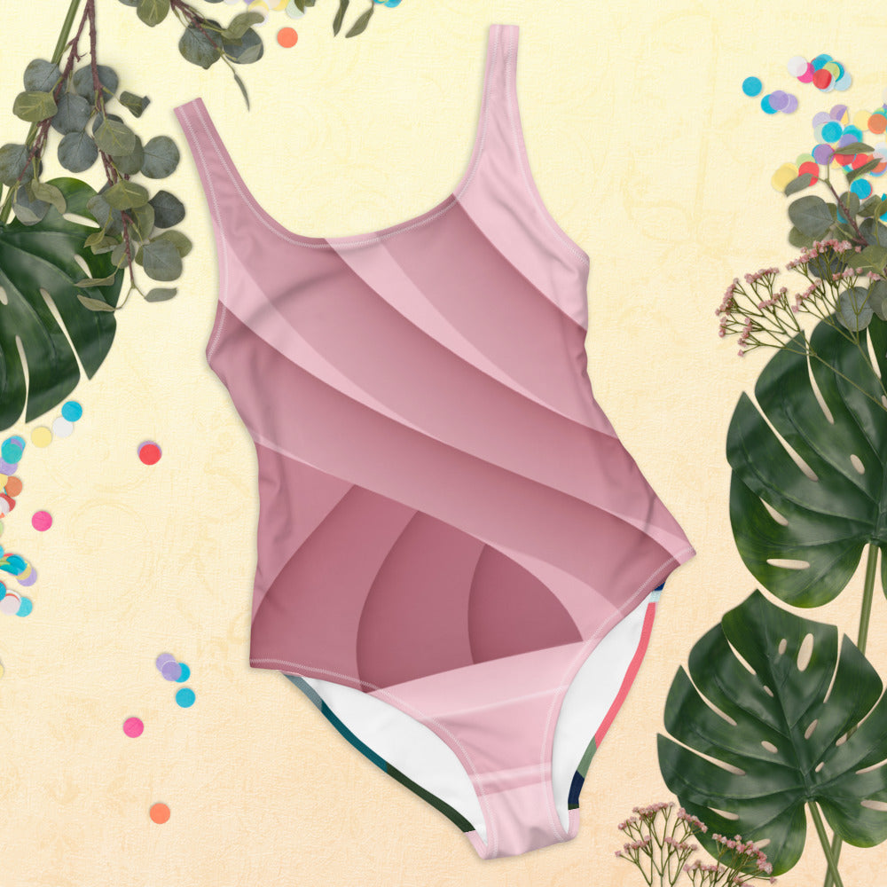 One-Piece Pink Print Swimsuit - Belle Donne Clothing & Accessories