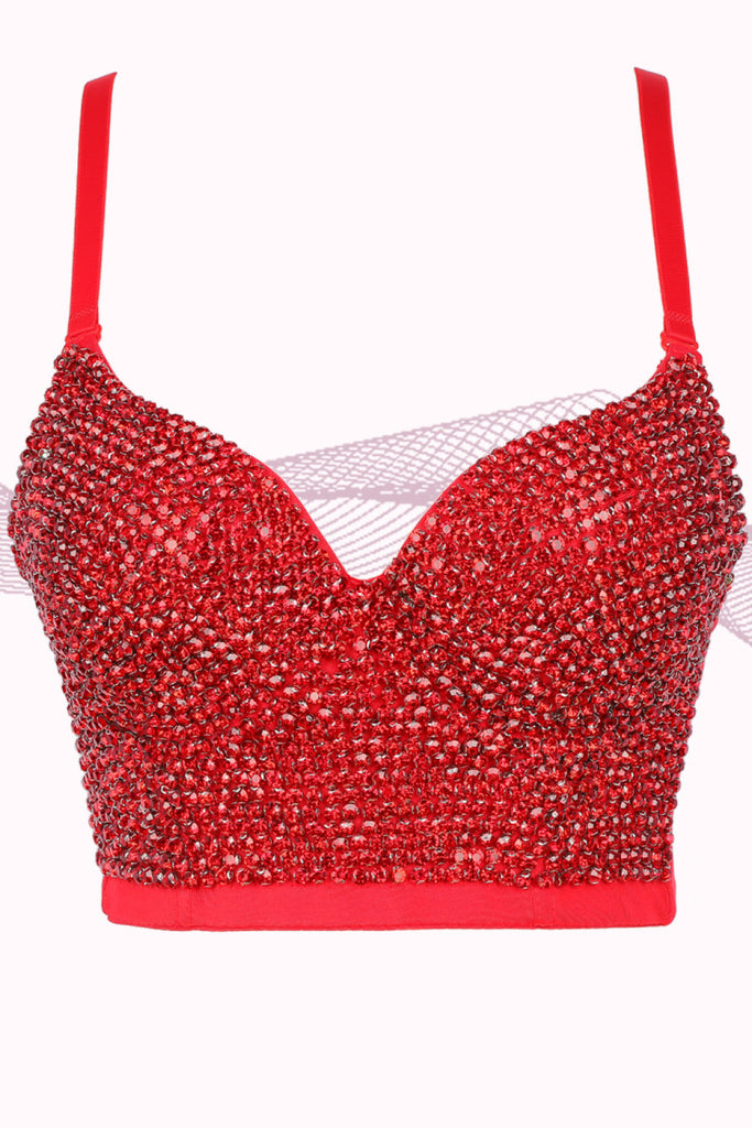 All-Over Rhinestone Bustier - Belle Donne Clothing & Accessories