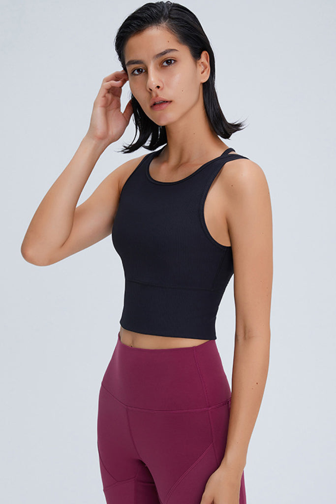 Ribbed Multiway Active Crop - Belle Donne Clothing & Accessories