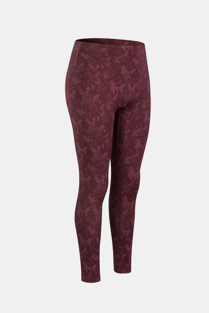 Camouflage Print Elastic Waistband Yoga Leggings - Belle Donne Clothing & Accessories