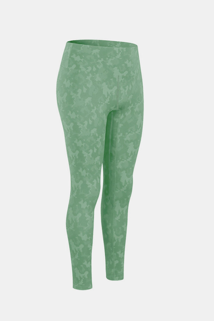 Camouflage Print Elastic Waistband Yoga Leggings - Belle Donne Clothing & Accessories