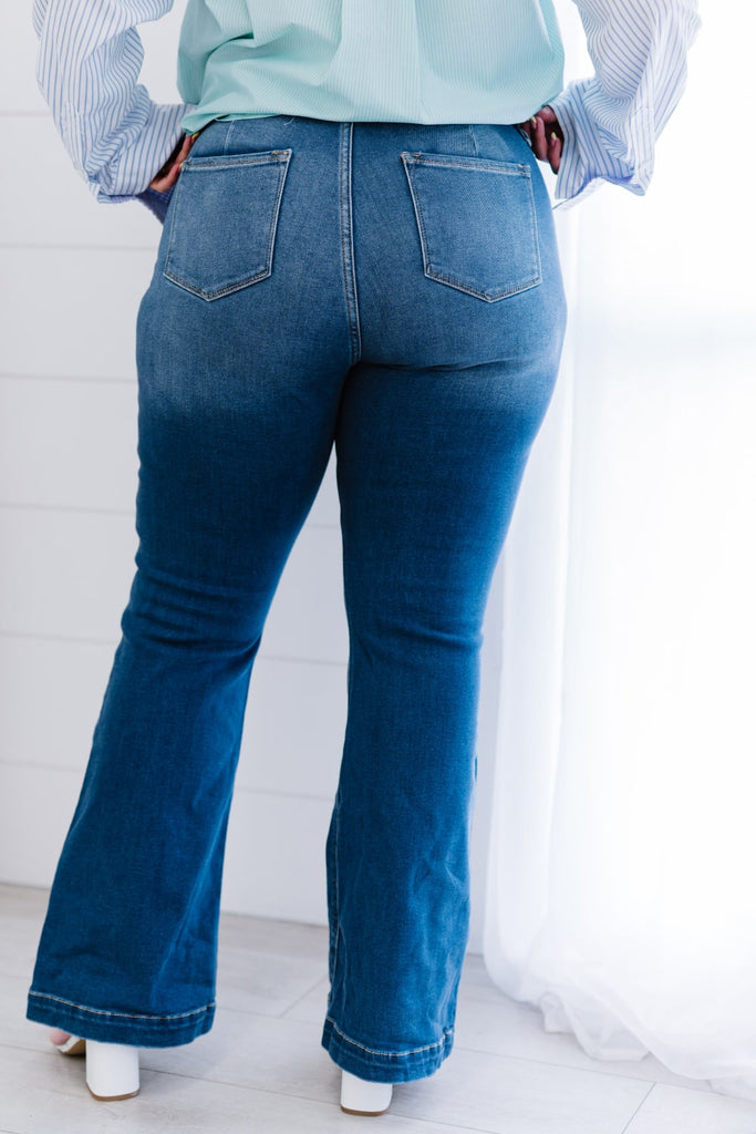 Kancan Denim Skies Full Size Run Flare Jeans - Belle Donne Clothing & Accessories