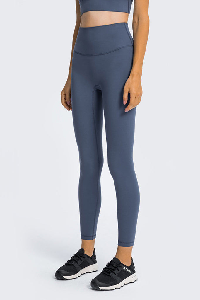 High Rise Ankle Length Yoga Leggings - Belle Donne Clothing & Accessories