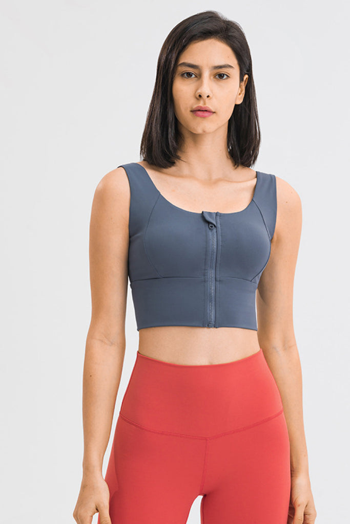 Zipper Front Sport Tank Top - Belle Donne Clothing & Accessories