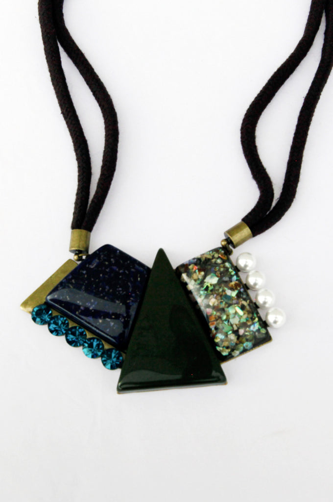 Geometric Stones Necklace - Belle Donne Clothing & Accessories