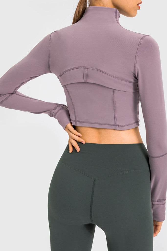 Zip Front Cropped Sports Jacket - Belle Donne Clothing & Accessories