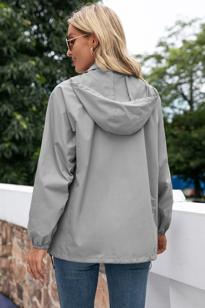 Zip Up Wind Hooded Jacket - Belle Donne Clothing & Accessories