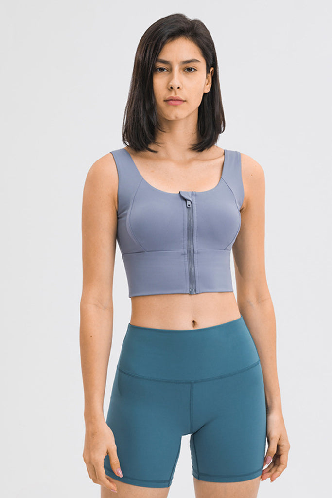 Zipper Front Sport Tank Top - Belle Donne Clothing & Accessories