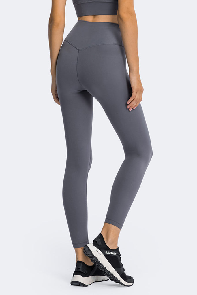 High Rise Ankle Length Yoga Leggings - Belle Donne Clothing & Accessories