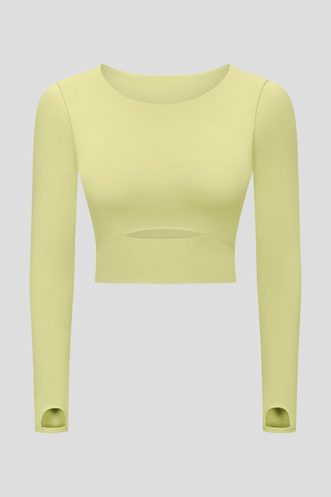 Cut Out Front Crop Yoga Tee - Belle Donne Clothing & Accessories