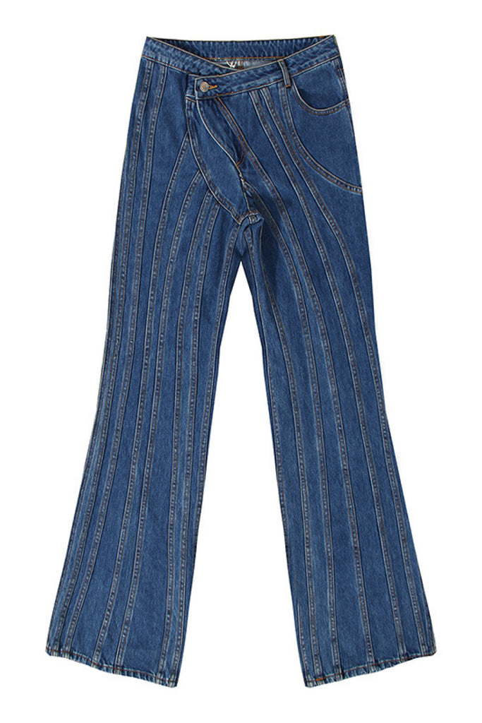 Paneled Wide Leg Jeans - Belle Donne Clothing & Accessories