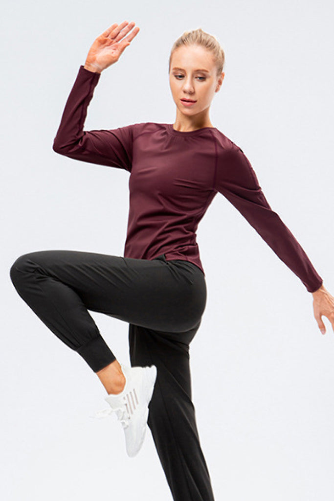 Raglan Sleeve Round Neck Athletic Top - Belle Donne Clothing & Accessories