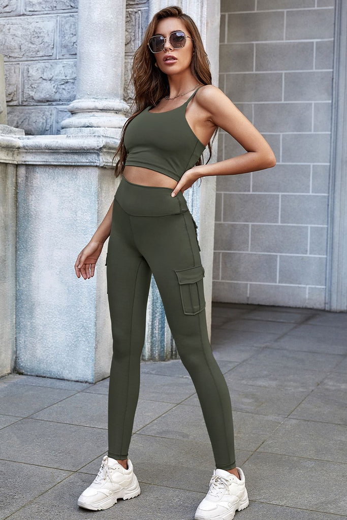 High Waist Leggings with Pockets - Belle Donne Clothing & Accessories